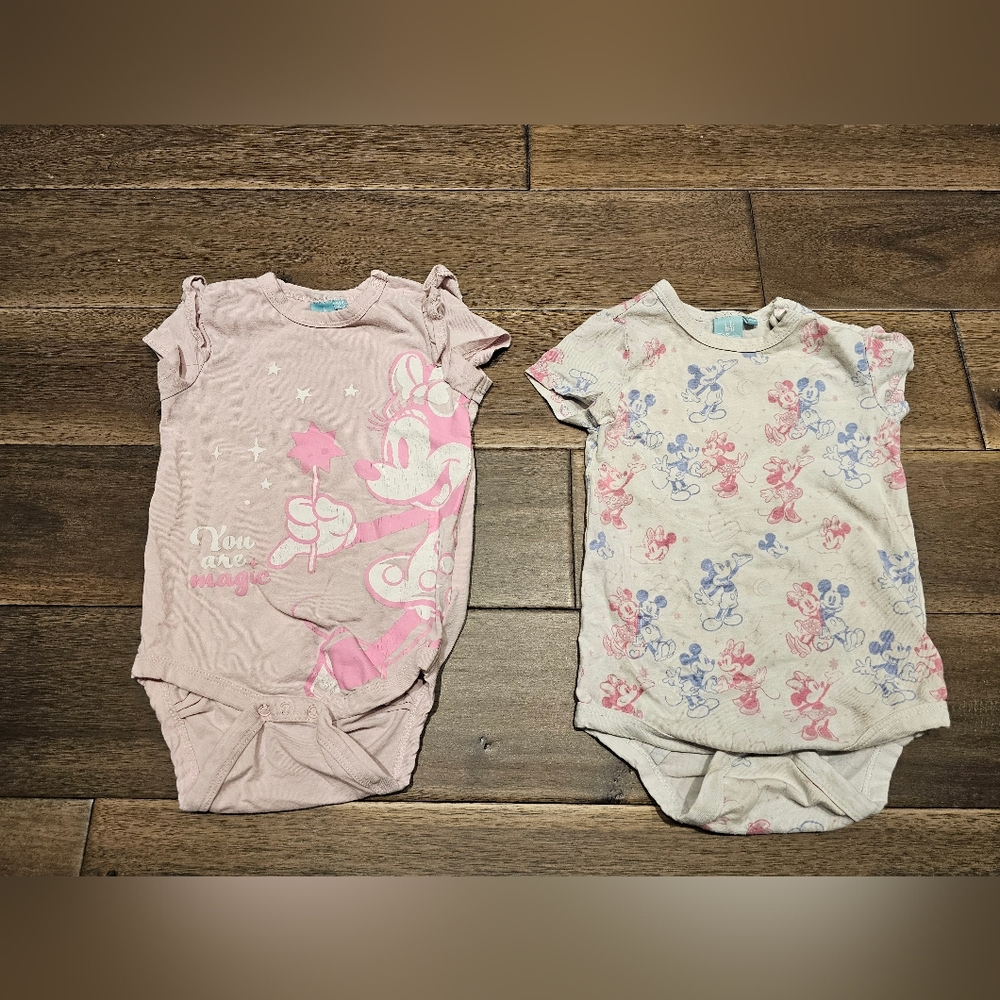 Disney Baby Minnie & Mickey Onesie Bundle 12β18M Short Sleeve